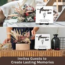 Stofinity Wooden Flower Bar Sign Bridal Shower Decor - Bloom Bar Sign Wedding Accessories For Reception, Bloom Bar Supplies For Wedding Table Decor - Flower Bar Sign - View 7