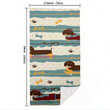 Khăn tắm biển hình chó Dachshund trượt ván ngộ nghĩnh, nhanh khô, không bám cát, vật dụng cần thiết cho kỳ nghỉ biển và bơi lội. - A - Xem 8