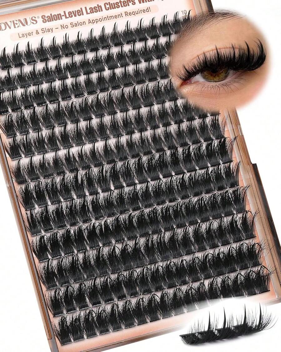 [Lowest Price In 30 Days]Goddvenus Manga Lash Clusters With Spikes Wispy Cluster Eyelash Extensions Fluffy Anime Eyelashes Clusters Reusable Faux Mink Fairy Individual Lash Extension (D Curve 12-18mm 204 Pieces) - 帶有尖刺的漫畫集群 - 查看 1