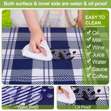 Picnic Table Cover With Bench Covers Camping Essentials Waterproof Windproof Camping Tablecloth With Drawstring Bag, Fitted Rectangle Tables And Seats, 72"X 30" Or 60"X 30"  1Pcs Or 3Pcs - Blue Checkered - View 3