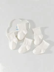 6 đôi tất cổ ngắn mềm mại, thoáng khí cho bé sơ sinh/trẻ nhỏ, màu trắng tinh, phù hợp cho mùa xuân, mùa hè và mọi mùa. - Nhiều màu - Xem 4