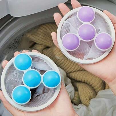 3 túi lưới nổi cho máy giặt, dụng cụ thu gom tóc máy giặt, dụng cụ loại bỏ lông thú cưng, túi lọc tóc gia dụng tái sử dụng, lưới thu gom tóc máy giặt, đồ dùng vệ sinh, đồ dùng thiết yếu gia đình.