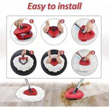 Mop Heads Replacements, Scrubber, Base And Pedal Bearing Combo Set O - Cedar EasyWring 1 - System, Microfiber Mop Replace And Scrub Brush Multi Surface Floor - Bộ 6 đầu lau nhà - Xem 10