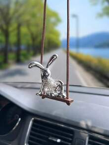 1 pièce Pendentif lapin pour décoration du rétroviseur de voiture, accessoire de lapin personnalisé - pendentif - Voir 2