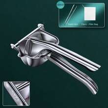 1pc Stainless Steel & Plastic Manual Lemon Juicer, Easy Squeeze Design, Suitable For Extracting Lemon & Orange Juice, Kitchen Tool - Silver - View 3