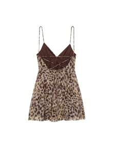 DEEKA New Spring/Summer Women's Leopard Print Chiffon Sexy Mini Dress Elegant Vacation Party - Multicolor - View 10