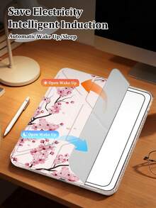 Kingsung 樱花图案保护套，兼容2026款新款iPad Air 8 (M4) 11英寸、2025款第11代(A16) 11英寸、第7/8/9代iPad，支持多角度调节和6种支架模式，内置笔槽，透明后盖，防震保护，具备自动唤醒/睡眠功能。同时兼容三星Galaxy Tab S9 FE 2023款10.9英寸平板电脑和2024/2022款第11代Kindle。 - 彩色 - 查看 6