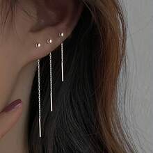 6件套时尚优雅性感长流苏圆球耳环套装，适合女性日常佩戴 - 彩色 - 查看 7