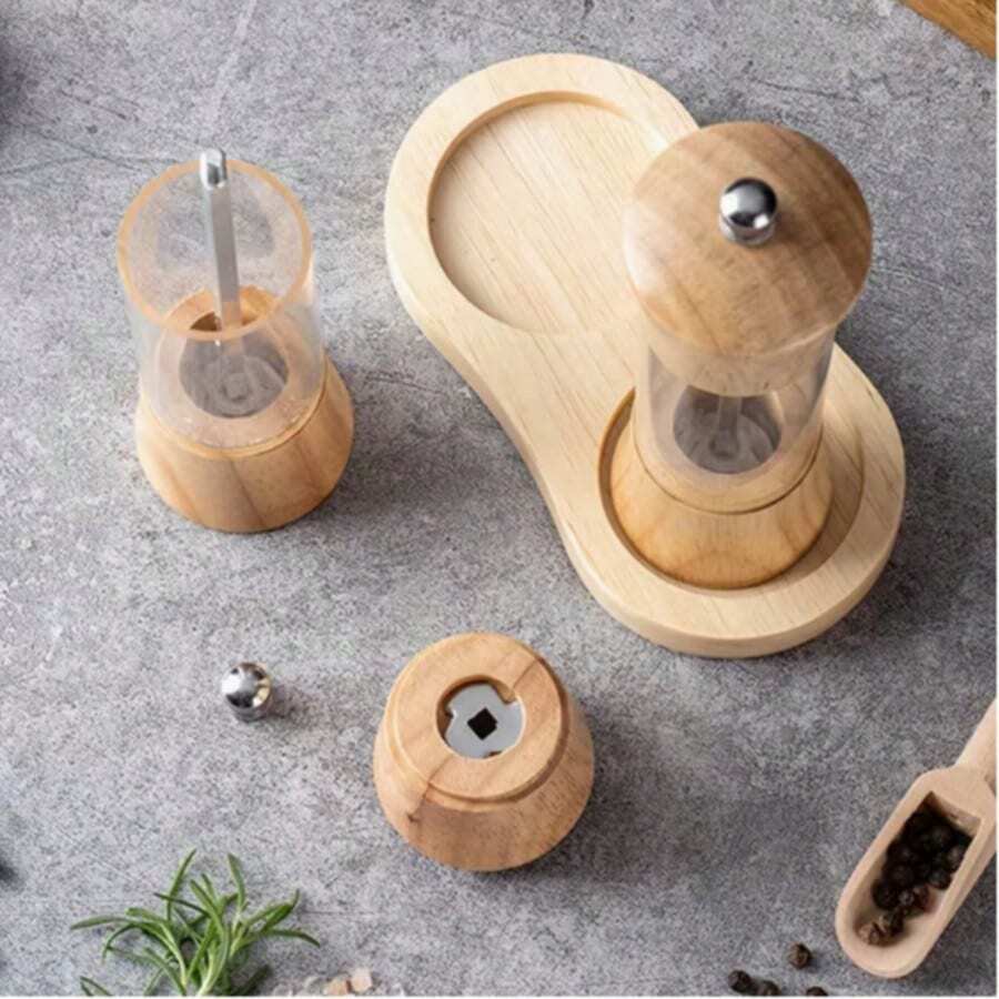 1个透明亚克力手动胡椒研磨器，粗细可调，适用于厨房、餐厅、户外野餐，经久耐用且易于清洁，是烹饪爱好者、家人和生日的绝佳礼物。