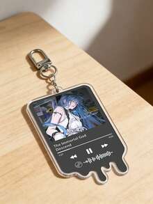 1pc Customizable Music Player Keychain, Couple Photo, Valentine's Day Gift, Your Photo, Customizable Photo Gift For Loved Ones, Personalized Name Keychain, All Seasons Use, Valentine's Day Commemorative Keychain Keyring - Multicolor - View 2