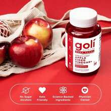 Goli Zero Sugar World's First Apple Cider Vinegar Gummies - Vitamin B12, Probiotics To Address Bloating. Vegan, Plant Based, Non-GMO, Gluten-Free & Gelatin-Free - 220克 - 查看 4