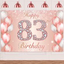 Globo de confeti de feliz cumpleaños 83 años de edad, globo de confeti, decoración temática para mujeres de 83 años de edad, color rosa, decoración de fiesta de cumpleaños, suministros de cumpleaños - 83 - Ver 2