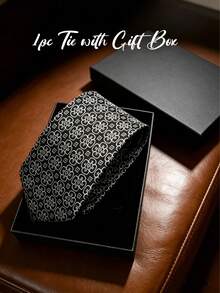 1 pieza Juego de caja de regalo Corbata de hombre con estampado floral, tacto de lujo, adecuada para negocios, bodas, ocasiones formales, gran opción de regalo, festivales, regalo del Día del Padre - Multicolor - Ver 5