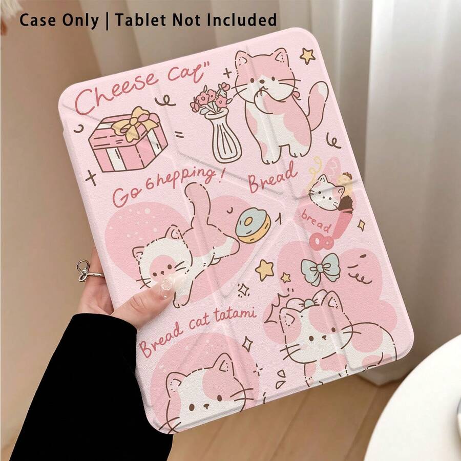 亚克力水晶彩绘猫咪图案平板电脑保护套，带支架，兼容三星A9/A9+/S9/S9FE/A11/A11+/S11/S10 FE/S10 FE+/S10 Lite、苹果Air 5/6、荣耀等热门机型。可折叠，硅胶加固边角，自动唤醒/睡眠功能，内置笔槽，多角度可调节支架——完美日常保护，节日理想礼物。 - 款式4 - 查看 1