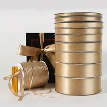 1 Roll,Golden Champagne Ribbon Roll - Assorted Widths (0.6" To 4") For Valentine's Day Floral Arrangements, Gift Wrapping & Bows - Champagne Gold - View 7