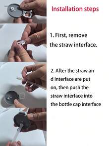 1 pieza Tapa reutilizable de silicona para pajita, nueva tapa creativa con pajita para latas de bebida, apta para refrescos, bebidas, zumos, aguas con gas (por favor, instale paso a paso para evitar que se desprenda la pajita), esencial para el verano, apta para acampadas y vacaciones al aire libre, así como para reuniones familiares de niños y adultos, garantiza una bebida limpia e higiénica de bebidas carbonatadas, reduce las salpicaduras. Accesorios para tazas, útiles escolares, regalo del Día de la Madre - Multicolor - Ver 7