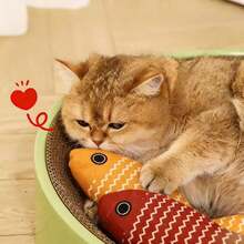 猫咪磨牙棒猫薄荷逗猫棒，剑麻球，耐咬发声，适合幼猫和成猫的互动玩具 - 黃色 - 查看 4