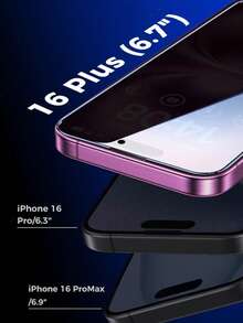 Privacy Anti-Spy Mobile Phone Screen Protector 2pcs Privacy Tempered Glass Screen Protector Compatible With IPhone 6/7/8/11/12/13/14/15/16 Pro Max/17 Pro Max, XS, XR, Xs Max, Anti-Explosion, Anti-Scratch, Anti-Fall, Enhanced Screen Protection, Suitable For Daily, Office, Home Use Mother's Day Gift Anniversary Celebration - Black - View 3
