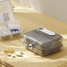 1pc Portable 7-Compartment Pill Box, Vitamin, Supplement, Weight Loss Medication Organizer For Travel - Multicolor - View 3