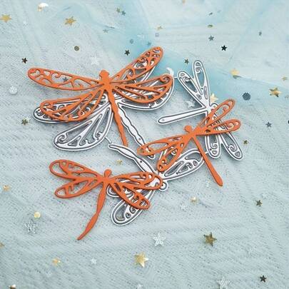 1pc Creative Dragonfly Metal Cutting Die, Craft Die For Scrapbooking, Albums, Cards, Gift Cards - Handmade Craft