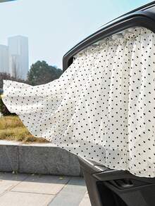 1pc Double-Layer Baby Car Sun Shade, Heat Insulation, Sunshade Curtain, Car Retractable Sun Visor - White - View 4
