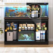 Farmhouse 75-120 Gallon Fish Tank Stand With Power Outlet, Aquarium Stand W/Cabinet&Sliding Barn Door, Heavy Duty Reptile Tank Stand For Fish/Turtle/Reptile Terrarium, 1000LB Capacity - 黑色 - 查看 3