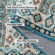 Area Rugs, Vintage  Hallway Rug Machine Washable Area Rug Low Pile Rugs Non-Slip Non-Shedding Rug Print Floor Carpet Folable Rug For Bedroom Kitchen Home Decor - Dark Green- 60*230cm Germany - View 3