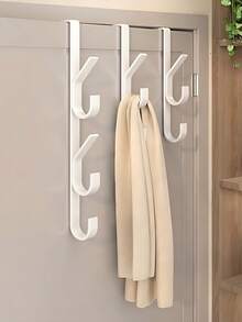 New Heavy Duty Over The Door Hanger Rack, Includes Towel Bar, Bathroom Storage Hooks And Door Organizer - Perfect For Hanging Towels, Clothes, Hats And More - Multifunctional Over The Door Towel Rack, Door Hooks - White - View 13