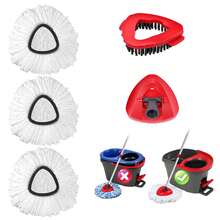 5-Pack Reusable Mop Head Replacement For O Cedar Easywring 1-Tank System, Microfiber Spin Mop Refills Compatible, Include 3 Spin Mop Replacement Head 1 Scrub Brush And 1 Mop Base Deep Cleaning & Machine Washable - (3+1+1) PCS - Xem 8