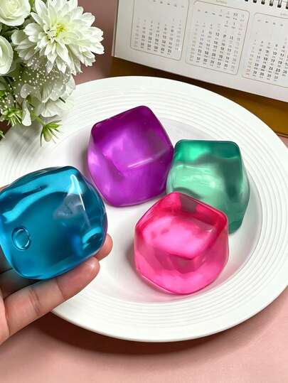 1/4pcs Random Color Soft Squeeze Stress Cube, Adult Stress Ball, Anxiety Relief, Soft Squeeze Stress Cube Candy Autism Sensory Toy, Stress Cube Toy, Slow Rising Stress Ball, Sensory Stress Relief Toy, Stress Relief Relaxation Toy, Party Favor, Squeeze Stress Ball Stress Relief Toy, Square Birthday Gift, Party Favor, Squeezy Gift, Perfect Gift