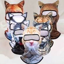 3D Cat Ski Mask, Dog Balaclava Style Breathable Cycling Face Mask, Ice Silk Material Face Mask, Sun Protection Outdoor Use - Multicolor - View 4