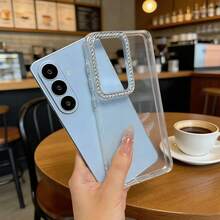Coque de téléphone pailletée compatible avec Samsung Galaxy S26 Ultra, coque de protection souple anti-chocs pour Galaxy S26, S25 Ultra, A57, A37, A17, A56, A36 - Transparent - Voir 4