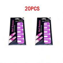 20pcs U-Shaped Nail Polish Protector Stickers, One-Time Nail Polish Anti-Overflow Stickers, Manicure Stickers - Purple - View 10