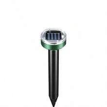 1 Peça Repelente de Toupeiras Ultrassônico Alimentado por Energia Solar - Repelente de Roedores Alimentado por Energia Externa, Repele Toupeiras, Ratos-Toupeira, Adequado para Gramado, Jardim, Quintal, Casa - Repele Gophers, Cobras, Roedores, Toupeiras, Deterrente com Picos - Verde Escuro - Visão 12