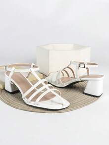 Giày cao gót trắng 7cm, giày dự tiệc hở mũi đế dày, giày cưới, sandal mũi nhọn xỏ chân. - trắng - Xem 4
