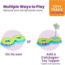 Catstages Tower Of Tracks Cat Toy – 3-Level Track Tower With 6 Balls, Interactive Cat Toy For Indoor Enrichment - 無限軌道 - 查看 4