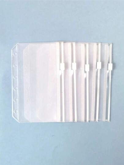 20/30pcs A6 Clear PVC Zipper Bags, Durable Waterproof 6-Hole Design For Easy File & Cash Organization, Suitable For Home & Office Use As Binder Bags Or For Storing Stationery, Receipts, School Supplies, Great For Back To School Season