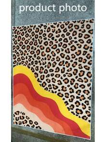 1pc Leopard Print Contrast Color Doormat, Decorative Carpet, Bedroom Decor, Small Rug, Carpet, Home Decor, Living Room Carpet, Small Living Room Rug, Bedroom Rug, Living Room Home Decor, Outdoor Rug, Washable Carpet - Multicolor - View 4
