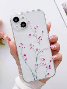 ピンクの花柄耐衝撃スマホケース（女性用）、Apple、、、Huawei対応、全面保護TPUソフトエッジ、かわいい花柄デザイン、衝撃吸収保護カバー - クリア - チェックする 6