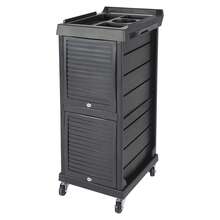 Black 7-Layer Rolling Beauty Trolley Cart With Lockable Drawers, PP PVC Salon Storage Cart With 360° Swivel Wheels, Large Capacity Organizer For Barber Shop Beauty Salon Nail Spa Home Storage - Black - View 4