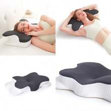 lavaplatos Integrado con Almohada Cervical Neck Pillow for Neck Pain ReliefNeck Support Pillow for Sleeping Side Sleeper Pillow for Bed Memory Foam Ergonomic Pillows for Back Stomach Sleepers - Gris oscuro1 - Ver 1