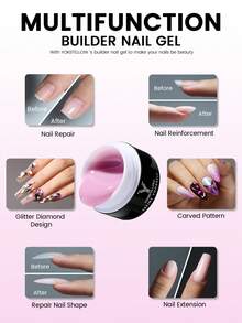 YOKEFELLOW 15g Nail Extension Gel, Nail Building Gel, Jelly Nail Polish, Long-Lasting Strengthening Nail Care, Salon DIY Home Use, Gift - Multicolor - View 6