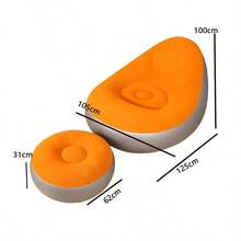 1 Bộ Ghế Sofa Bơm Hơi Ngoài Trời và Chỗ Gác Chân, Sofa Gập Gọn, Chất Liệu Nhung - Nhiều màu - Xem 16