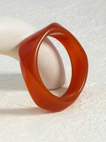 1pc Retro Minimalist Fashionable Geometric Resin Wide Bangle, Suitable For Daily Wear - Multicolor - View 17
