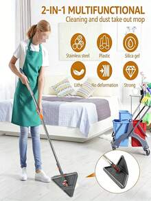 Bộ 12 cây lau nhà cán dài bằng thép không gỉ, cây lau nhà điều chỉnh độ dài, đế lau xoay 180 độ có thể gập lại (điều chỉnh từ 30-80 inch), chất liệu thép không gỉ, dụng cụ lau cửa sổ, kèm 6 miếng lau thay thế, có thể gập lại, điều chỉnh độ dài, có thể đổ đầy nước, xoay 180 độ, dụng cụ lau nhà ngoài trời cán dài, có thể đổ đầy nước, cây lau cửa sổ. - Một kích cỡ phù hợp cho tất cả - Xem 5