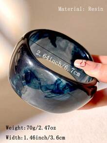 Elegant Blue Resin Bracelet, Sexy And Bold Asymmetric Cuff Bangle, Suitable For Daily Wear - Blue Bracelet Combination - View 7