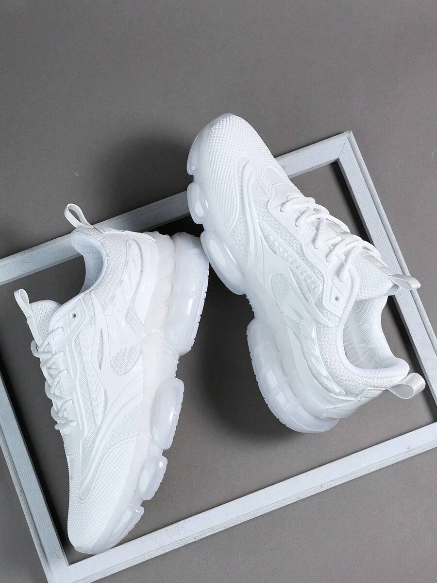 Giày nam thời trang thường ngày, giày thể thao nam cổ điển, giày chạy bộ buộc dây, giày sneaker nam cá tính, giày casual đường phố. - trắng - Xem 1
