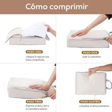18PCS Organizadores Viaje para Maletas, Impermeable Bolsas para Viaje Organizadoras, Cosméticos de bolsas organizadoras, Organizador de equipaje para ropa, Zapatos y maquillaje (Beige) - Beige - Ver 5