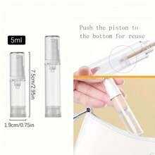 5 chai bơm không khí trong suốt dùng đựng kem nền và sữa dưỡng thể, có thể tái sử dụng và chống rò rỉ, tiện lợi khi đi du lịch. - Nhiều màu - Xem 6