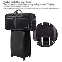 Lumbor37 Bolsa de Viaje y Deporte de Lona Plegable Mochila Unisex Gym Duffle Bag 66cm 65L con un Bolsillo Separado para el Calzado para Mujeres y Hombres - como en la foto - Ver 6